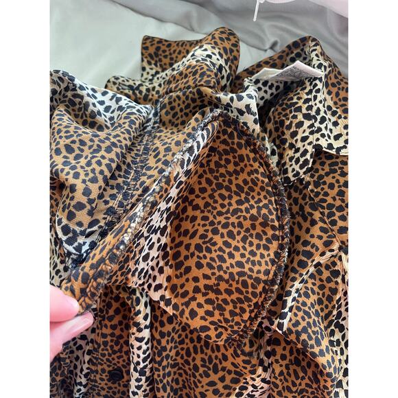 Vintage Nicola Petites 4P Cheetah Leopard Print Women's Button Up Shirt - Picture 4 of 9